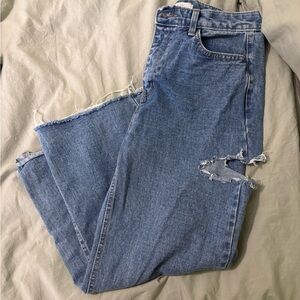 OAK + FORT Distressed Blue Capris